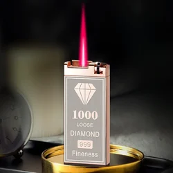 Lighter Windproof Smoking Accessories Butane Torch Gas High-Flame Lighter Metal Red Flame Cigarette Lighters for Men's Gifts