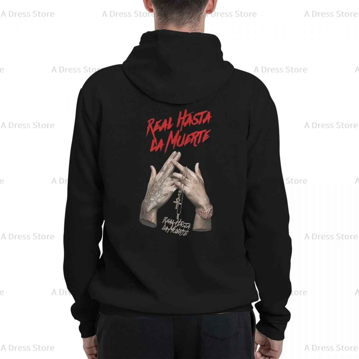 Vintage Rapper Anuel AA Polyester Two sided Hot stamping printing Men's Sweater,Unisex Vintage Pullover Hooded