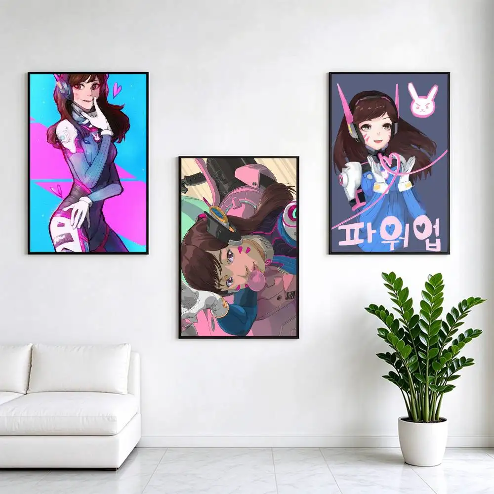 Pop Game Overwatch Hana Song  Poster High Quality Dorm Living Room Aesthetic Wall Decoration Painting Stickers Gift