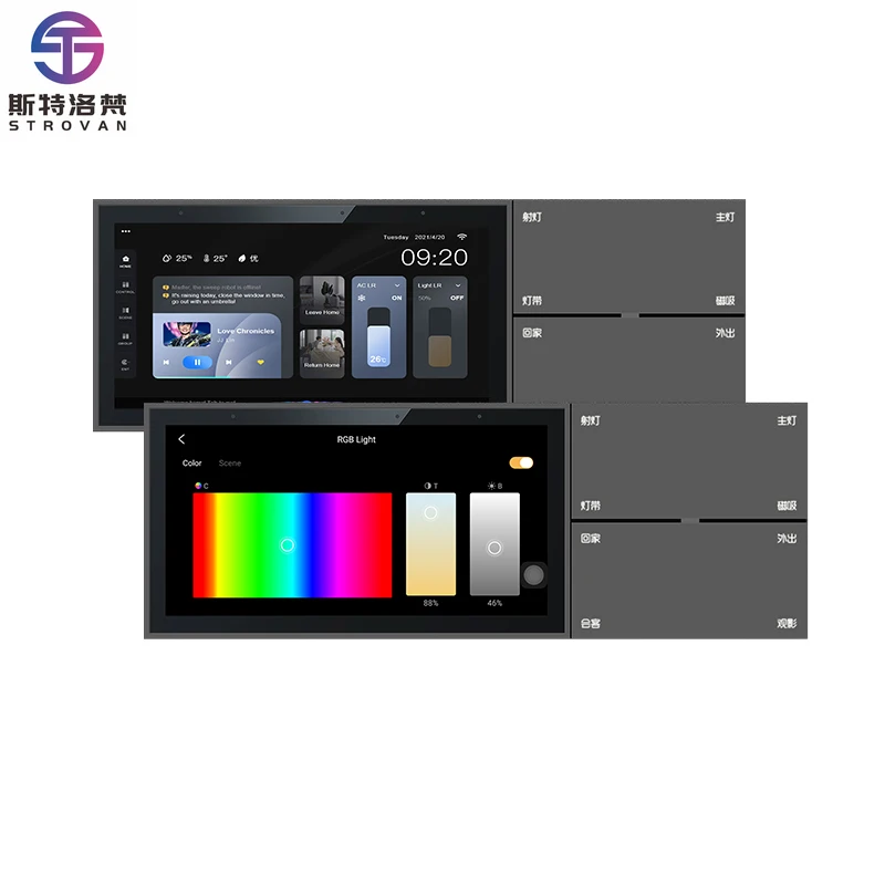 Smart Home Control Panel 6-Inch IPS Touch Screen Android Multi-Functional Intelligent Zigbee  Home Automation Curtain