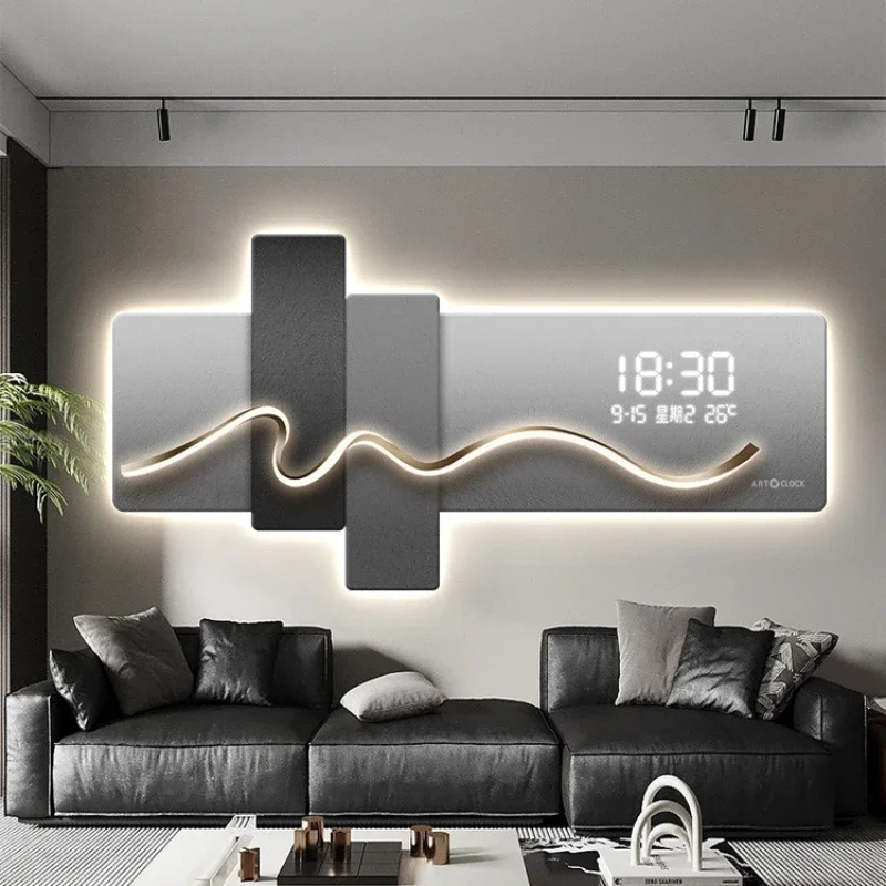 Classic Luxury Digital Wall Clocks Big Size Design Black Luminous Digital Clock Modern Designer Orologio Da Parete Home Decor