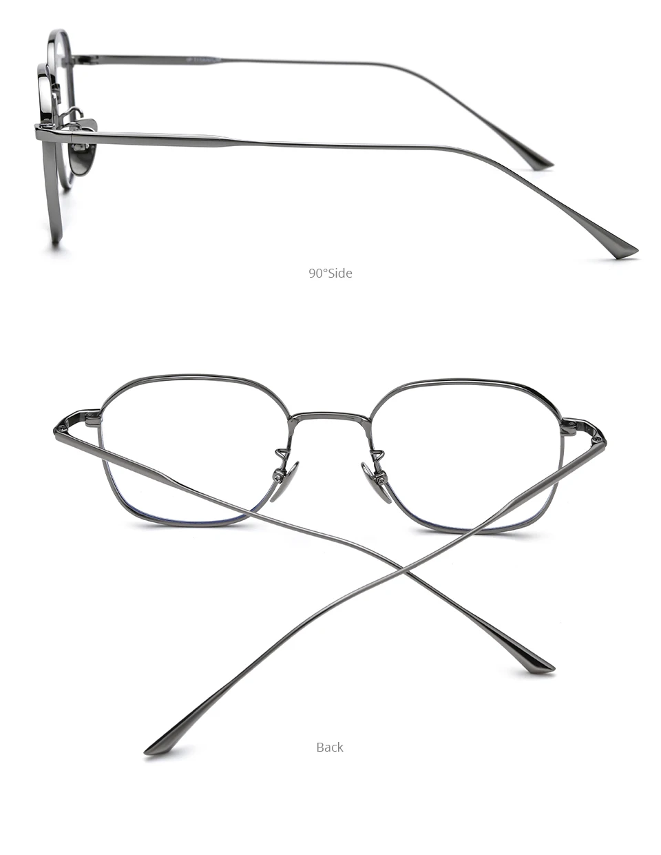NIANZHEN Titanlegierung Brillengestell Herren Polygon Markendesign Brille Damen Ultraleichte Retro-Brille Brille 1909 – Detail 5