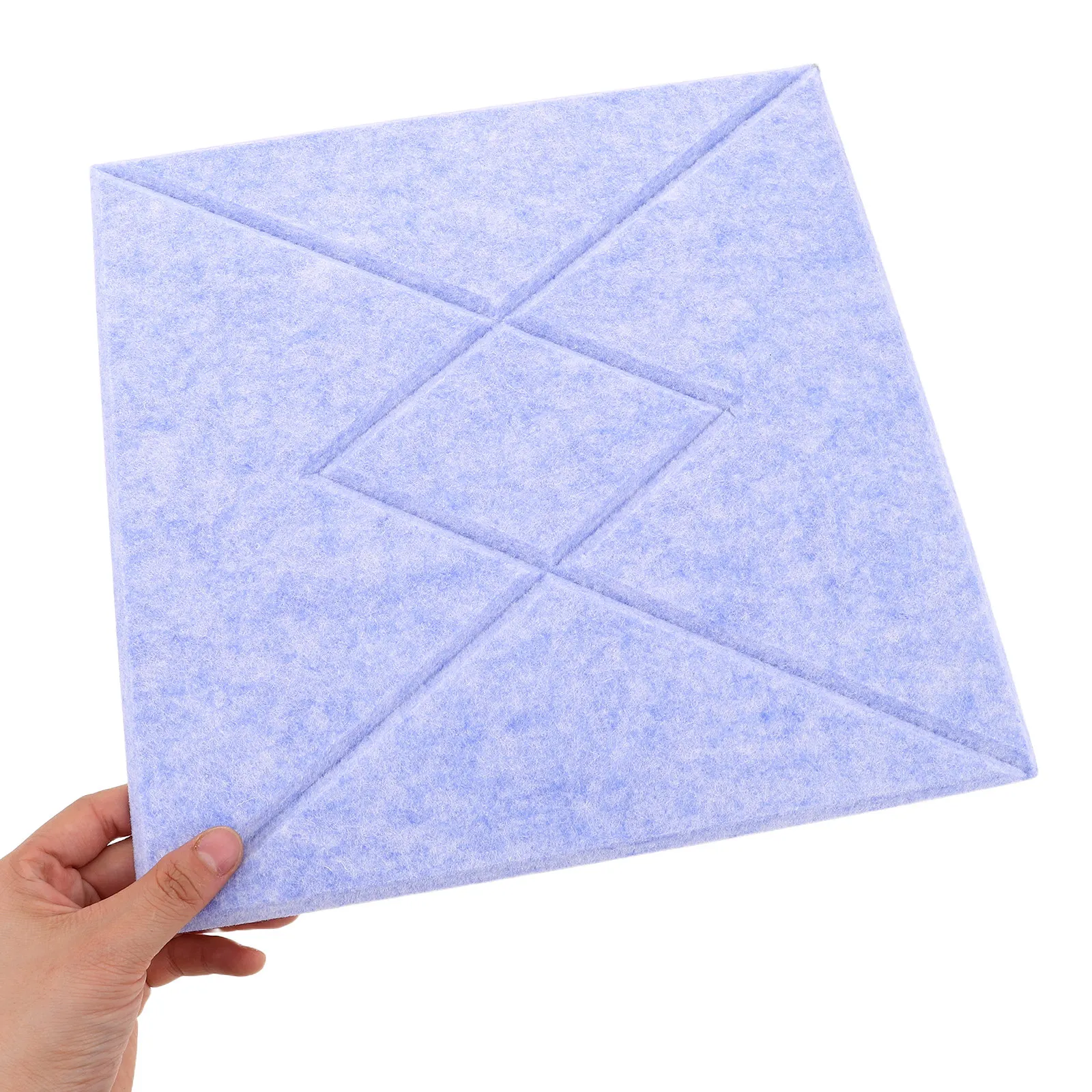 6Pcs Felt Wall Tiles V-Pattern Striped Soft Notice Board Sound Absorbing Photo Display Room Classroom Office Decor