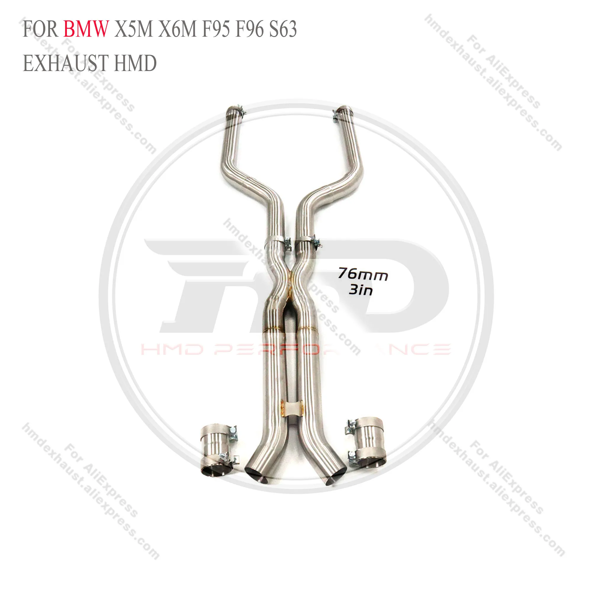 

Stainless stee middle pipe for BMW X5M X6M F95 F96 S63 HMD Exhaust System Performance Quality certification
