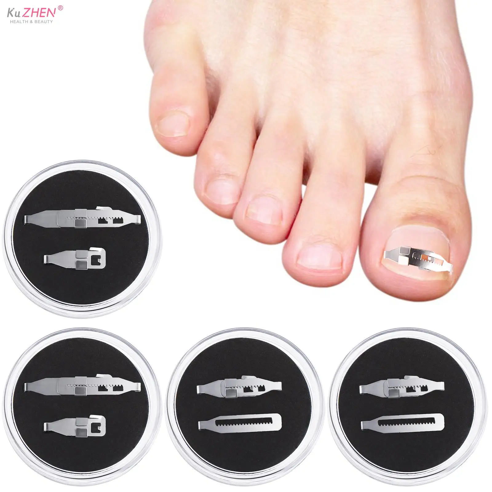 4/10pc Carbon Steel Ingrown Toenail Pedicure Tool Straightening Correction Clip Curved Brace Toenail Thick Paronychia Correction