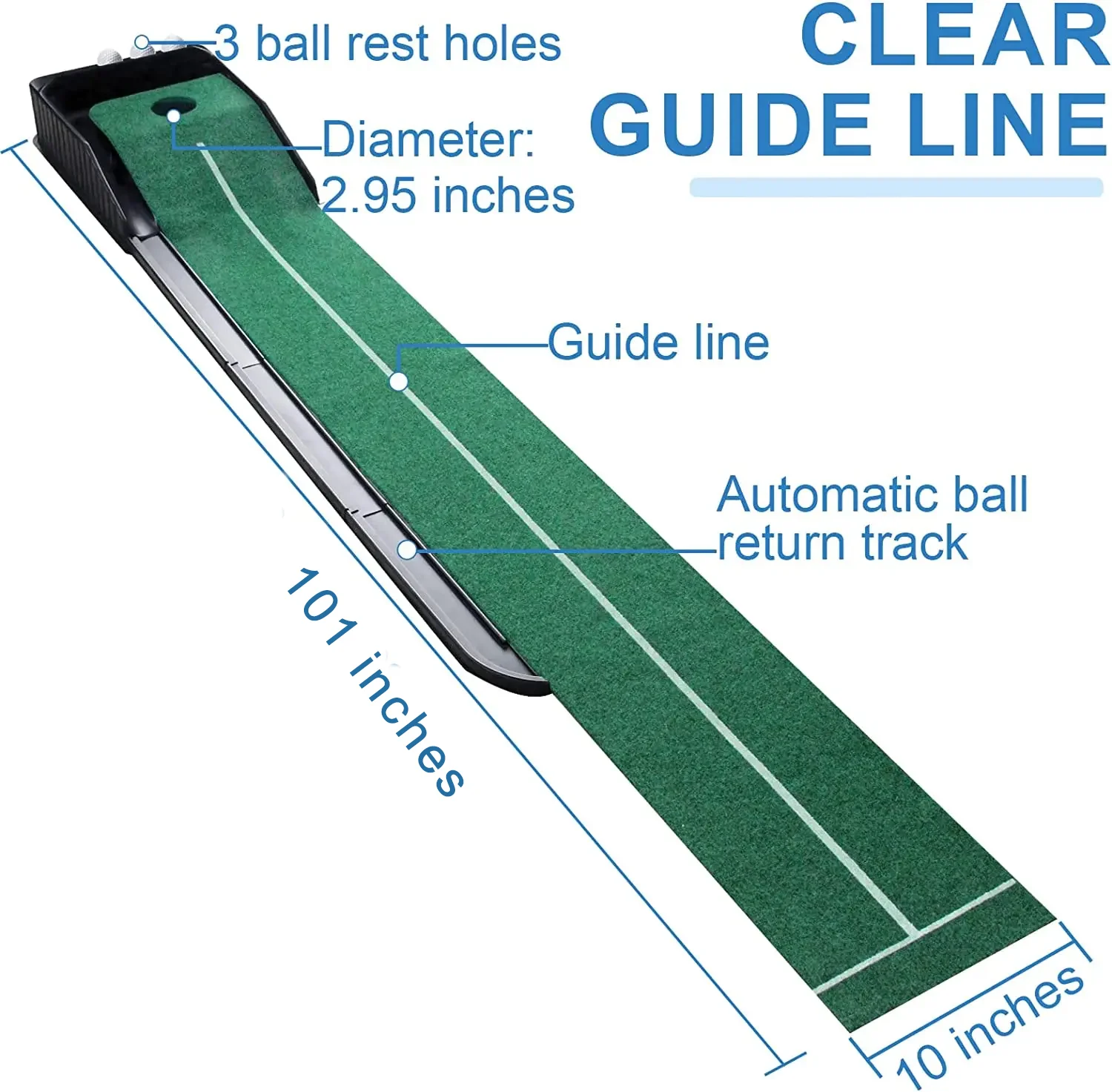 Putting Mat with Auto Ball Return System Indoor Putting Green for Mini Games Practice Equipment Gifts for Golfers