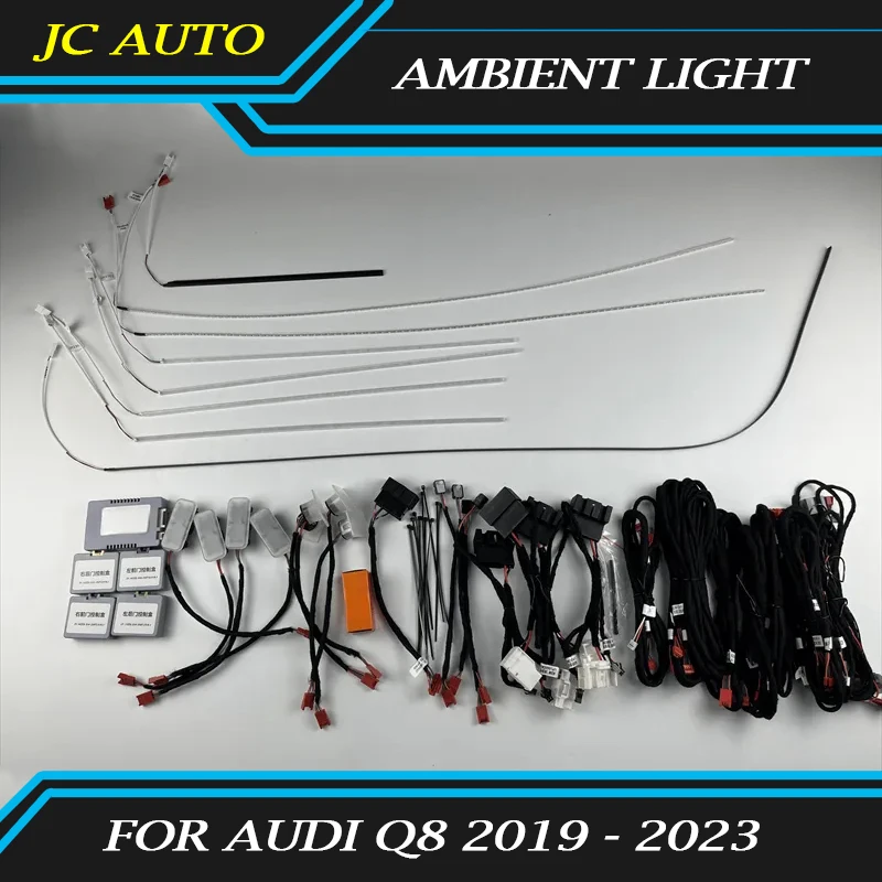 

Car Ambient Light Fit for Audi Q8 2019 - 2023 Screen Control Steering Wheel Control LED 19 Lights Colorful Ambient Light