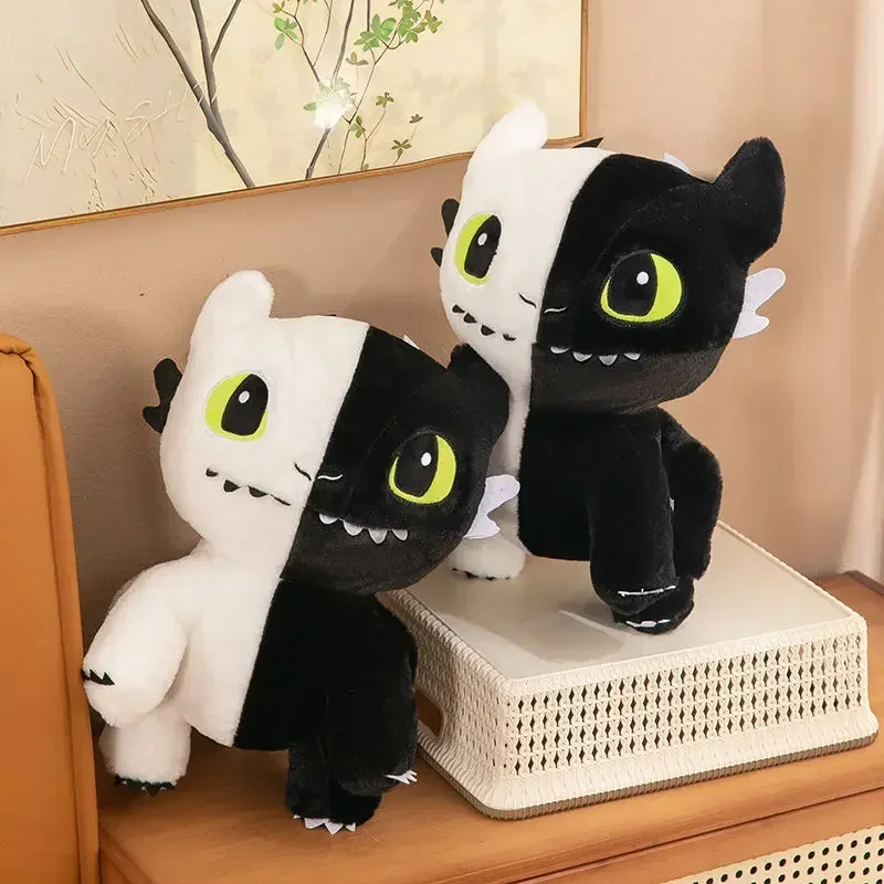 40cm Anime How to Train Your Dragon Black and white Toothless Plush Toys Plushie Doll Kawaii Stuffed Decoration Kids Xmas Gift