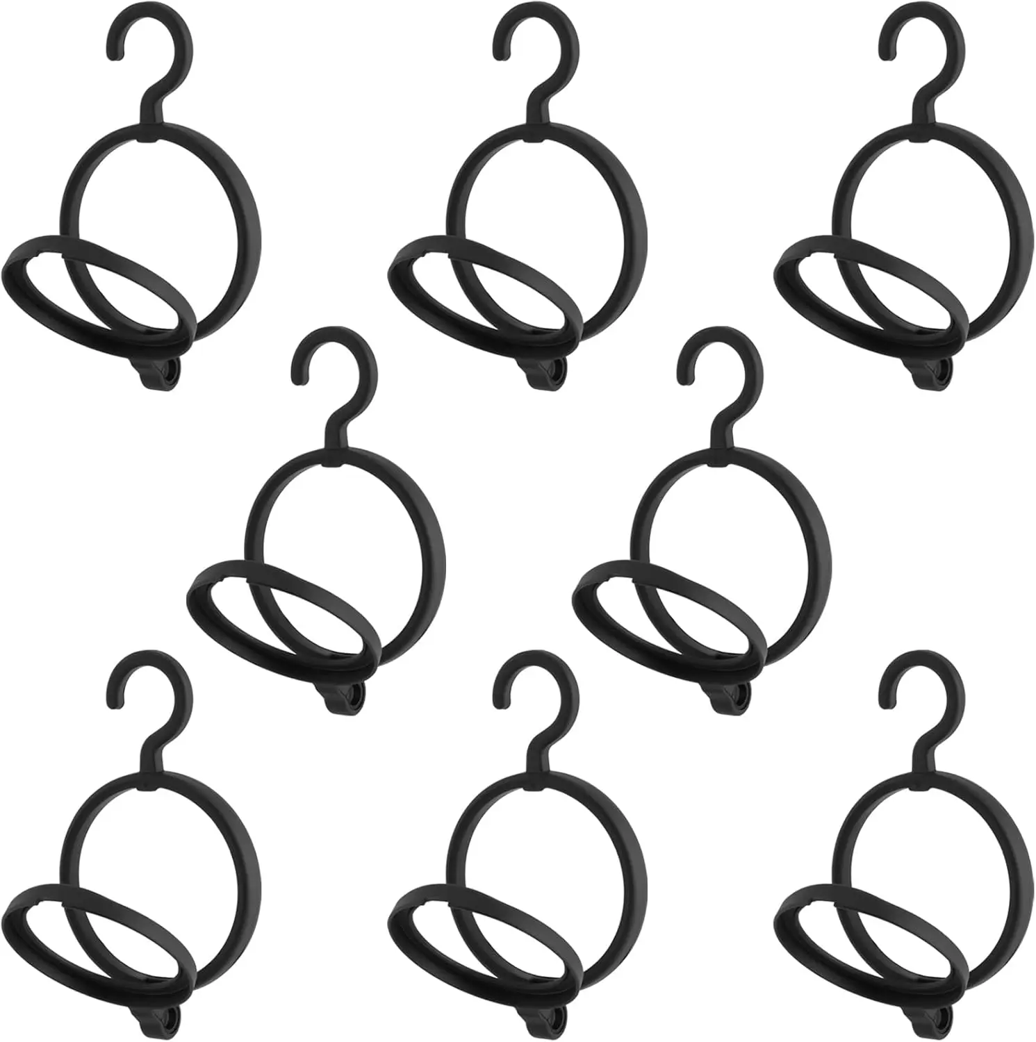 

8 PCS Hanging Wig Stand, Plastic Wig Hanger, Portable Black Wig Hooks for Wigs and Hats Storage, Display