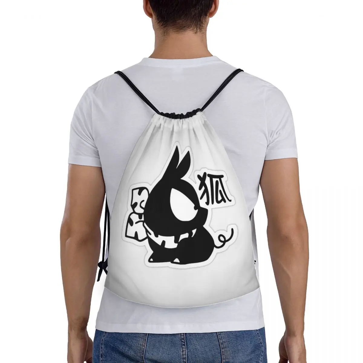 Kanji Ranma Anime Manga Backpacks Multi-function Drawstring Bags Sundries Bag Book Bags for Man Woman Students