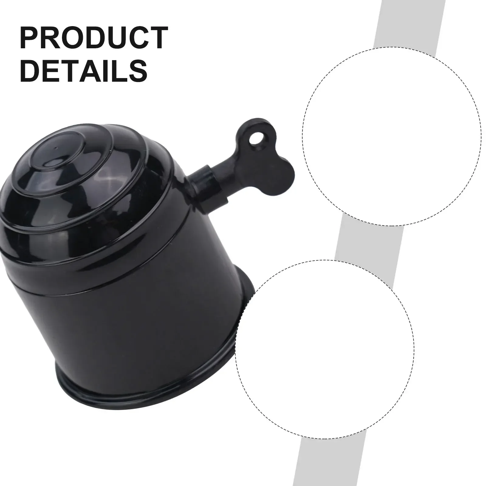 50mm Plastic Car Tow Bar Ball Cover Lockable Key Towing Hitch Trailer Protector Cap Black/Silver Trailer Ball Cover Accessories