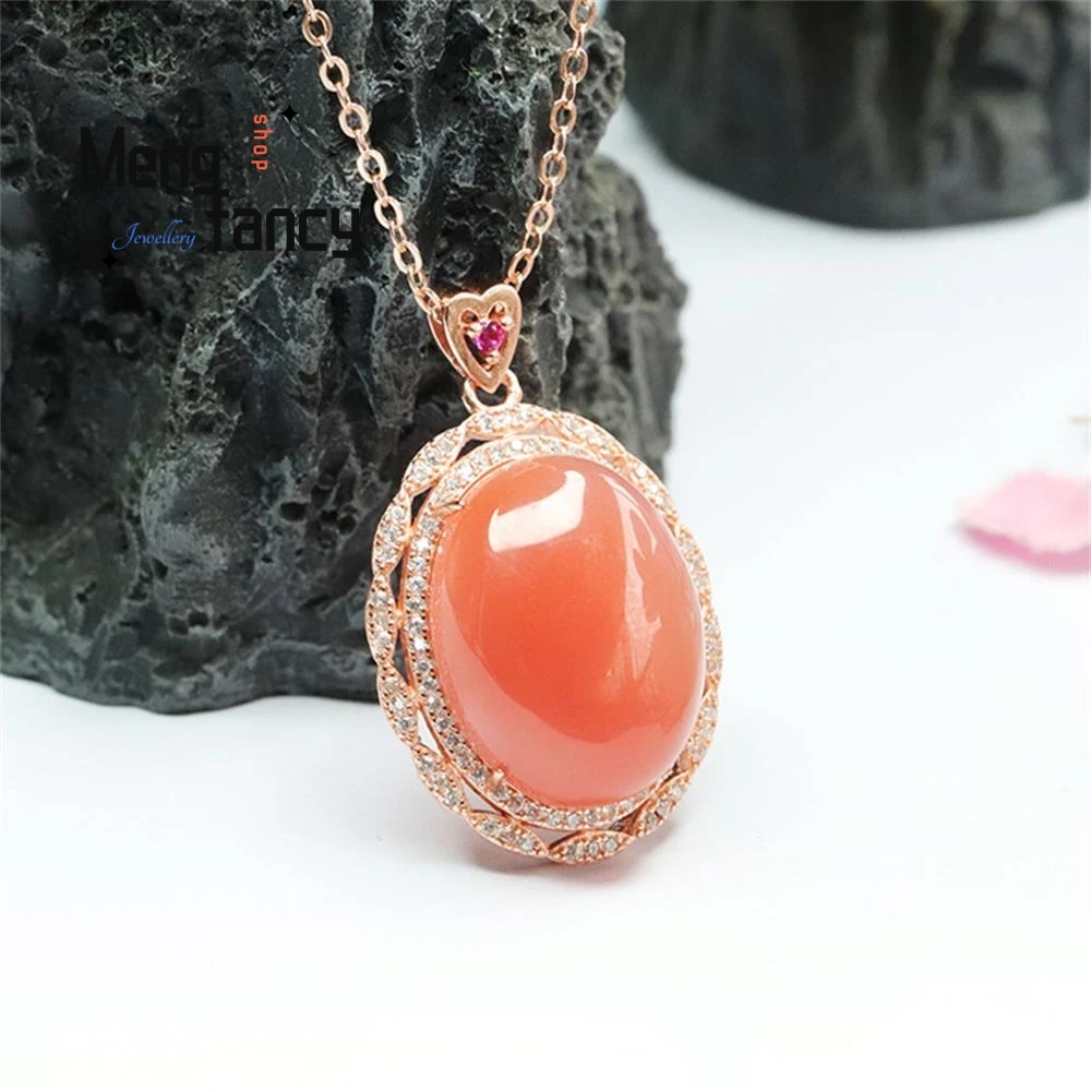 Natural Salt Source Agate Dove Egg Pendant Simple Elegant High-grade Luxury Quality Fine Jewelry Exquisite Fashion Holiday Gifts