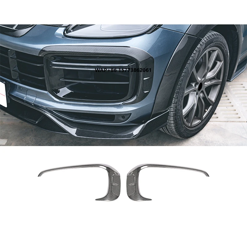 

Car Modification Front Bumper Carbon Fiber Grille Daytime Running Light Frame for PAG 2018-2023 Cayenne Turbo Front Bumper