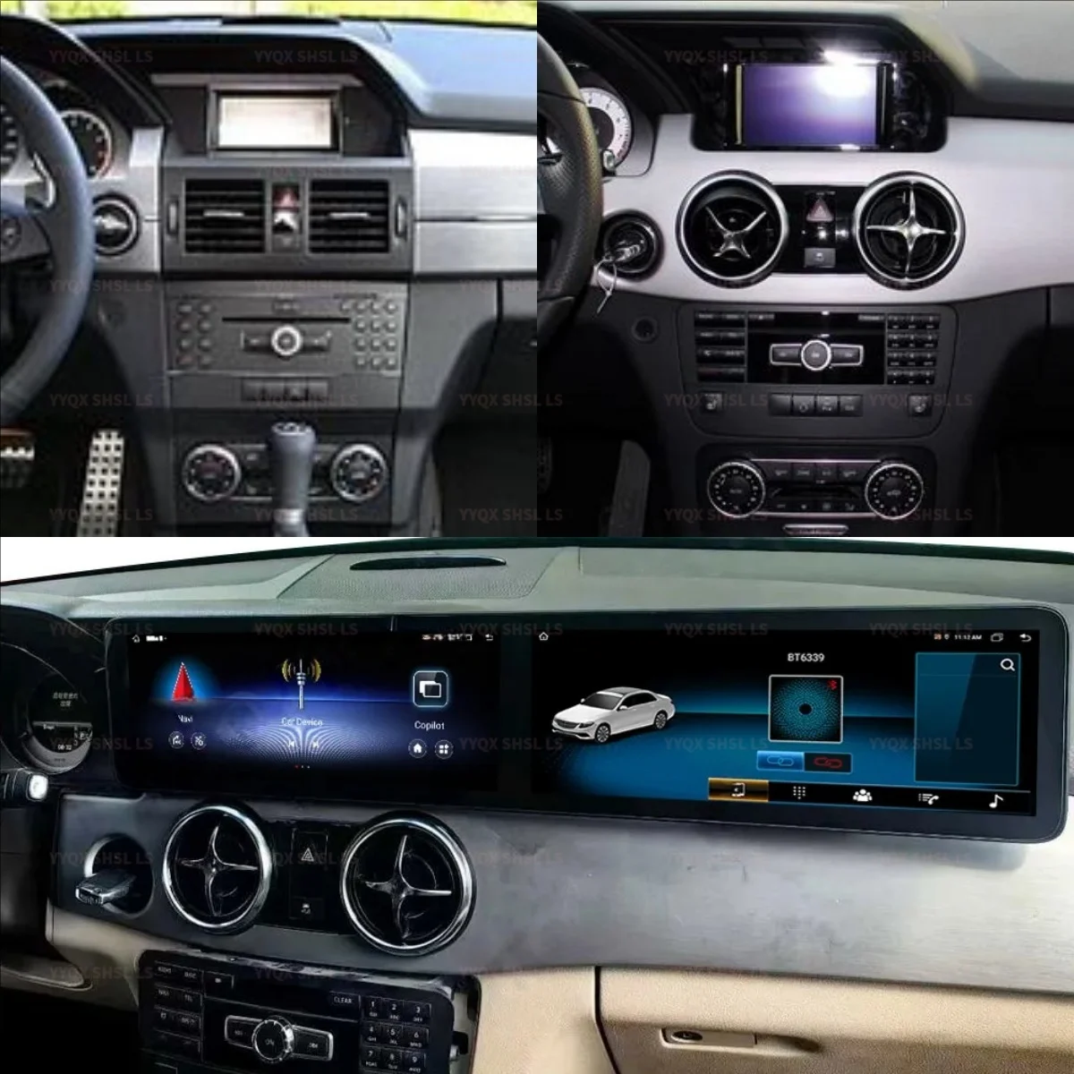 

12,3-дюймовый экран, автомобильное радио, Android, GPS-навигация, мультимедийный видеостереоприемник для Mercedes-Benz GLK 2013-2015, головное устройство