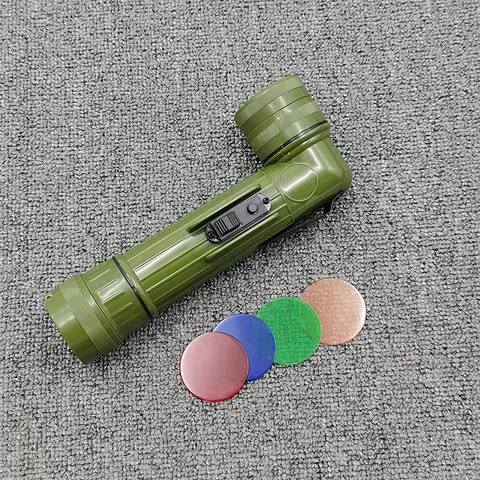 앵글 토치 L 손전등, 올드 손전등 디스플레이 맵 라이트, 신호 램프, 4 색 렌즈 장착