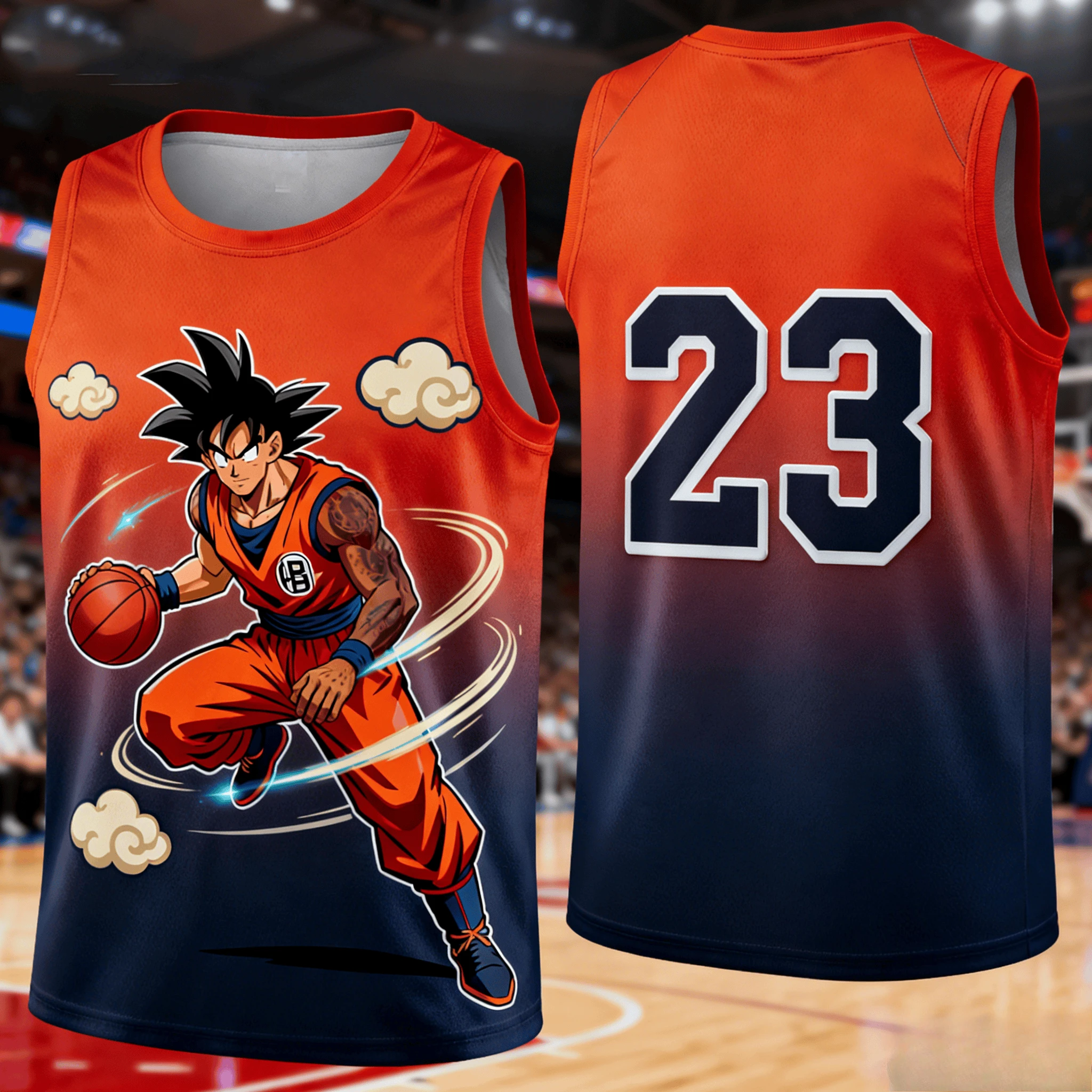 

2026 Summer Dragon Ball Retro Sports Vest Oversized Fitness Goku Nimbus Cloud Basketball Graphic Print Breathable Unisex