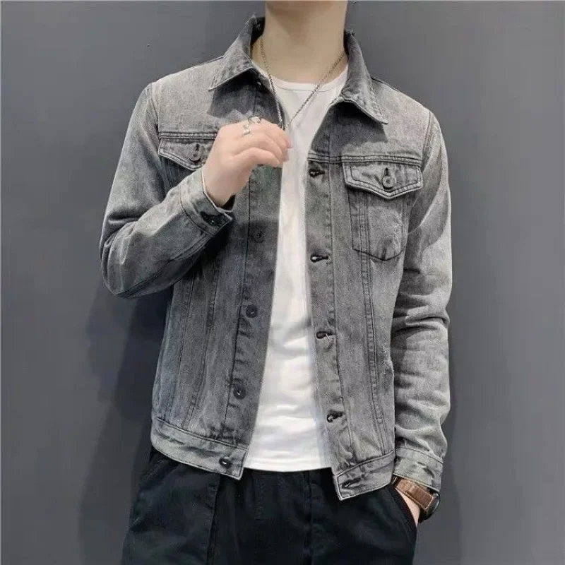 Men's Denim Jacket New In Male Jean Coats Korean Popular Clothes Autumn Clothing Fast Delvery Lxury Lowest Price Menswear Y2k