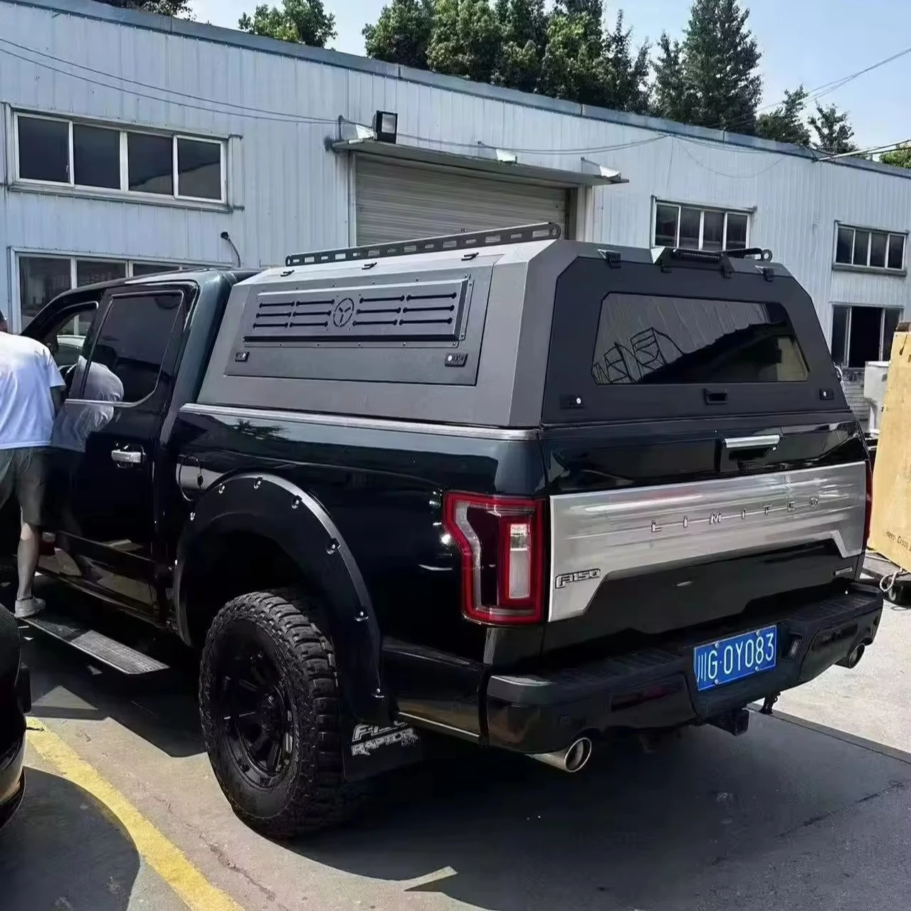 Aluminum Alloy Folding Pickup Hardtop Truck Canopy for for Ford F150 Camper Shell No Drill Installation Snap