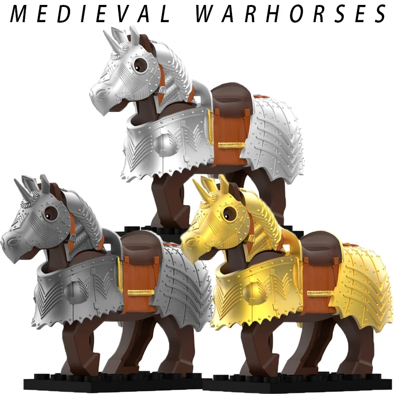 سلسلة نابليونيا العسكرية في العصور الوسطى، مكعبات بناء سرج الفرسان، شخصيات جندي القلعة، ملحقات حصان الحرب، ألعاب الطوب هدية