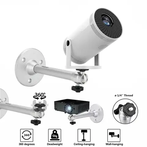 360° roterbart takväggfäste i aluminium för HY300 HY320 bärbar projektorhållare 10 best sales projektor takfäste - №9