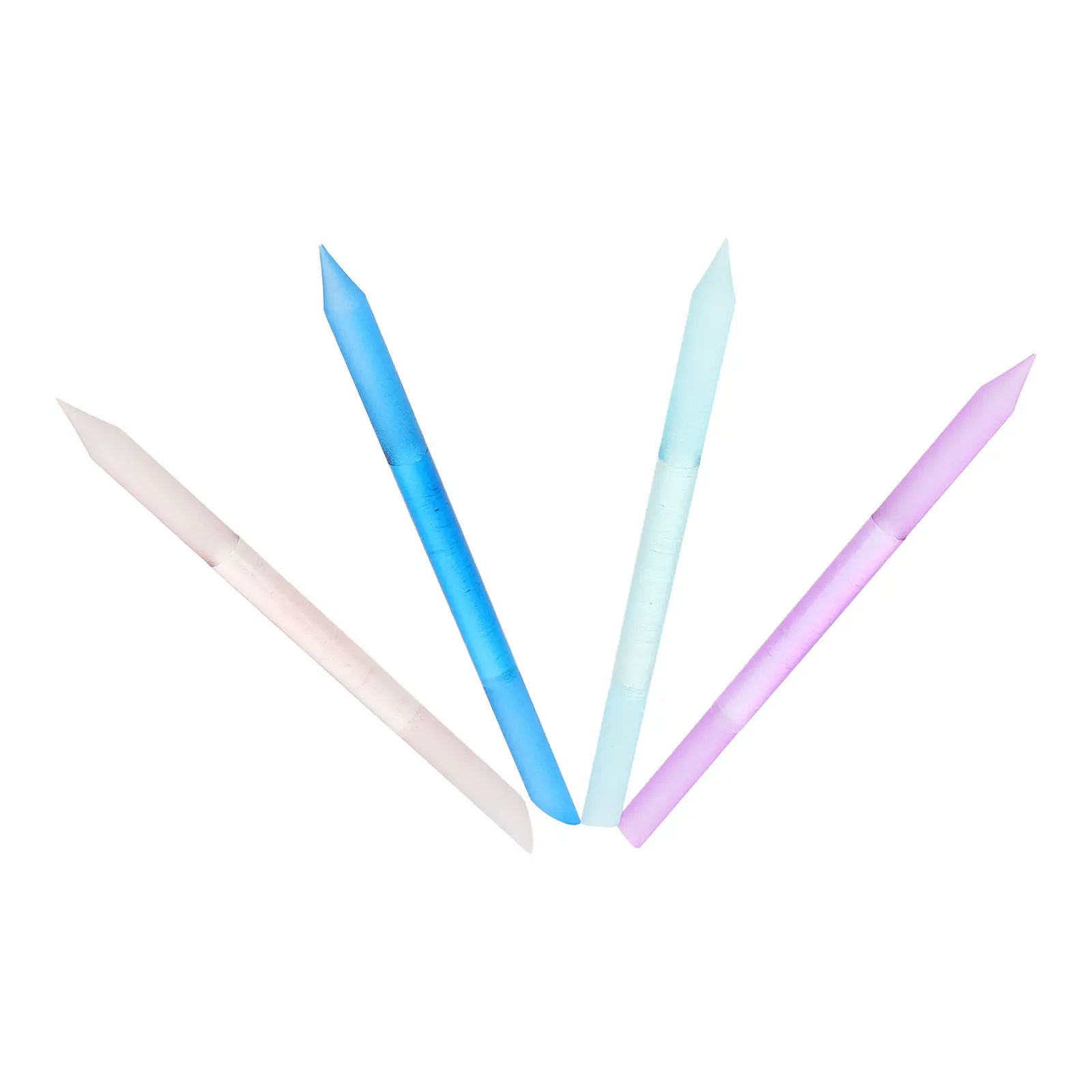 4Pcs Nano Glass Nail Care Stick Double Ended Cuticle Remover Filing Polisher Precision Angled Pointed Manicure Pedicure Tool