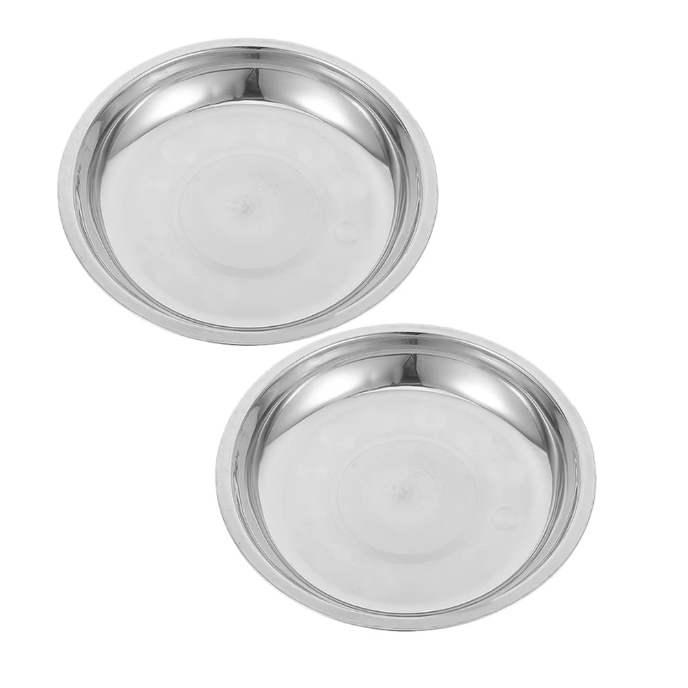 

2 Pcs Stainless Steel Pet Bowl Dog Water Outdoor Cartoon Foods Cat Bowls Dishes