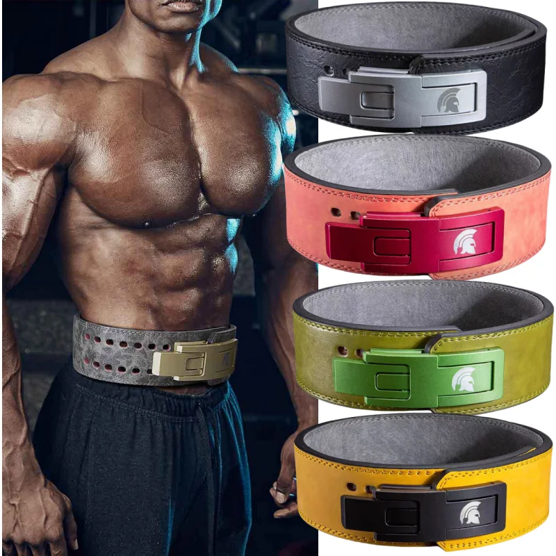 Cowhide Weight Lifting Lever Belt Thick 10MM Gym Deadlift Belt for Men & Women Heavy Duty Fitness Belt for Powerlifting & Squat