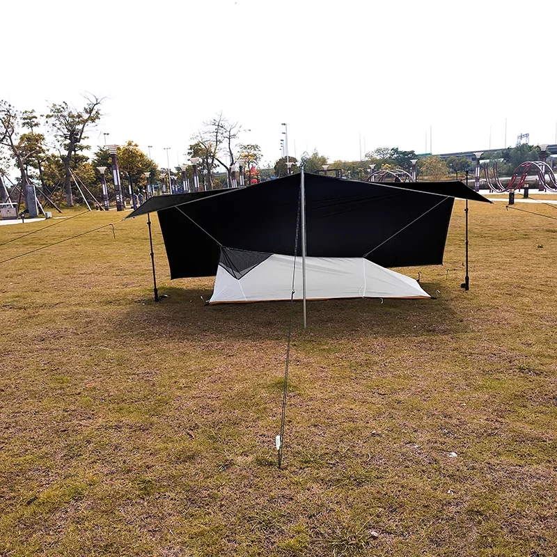 Black glue sun block Camping Tarp Portable Lightweight Waterproof Camping Tent Tarp, UV Protection Camping Hammock Tarp