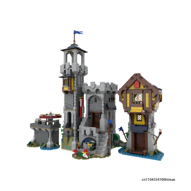 1401 Piezas MOC Castillo Medieval Kestrel Keep, Bloques de Construcción Modulares, Casa Personalizable DIY, Ladrillos de Montaje, Juguete Creativo, Regalo