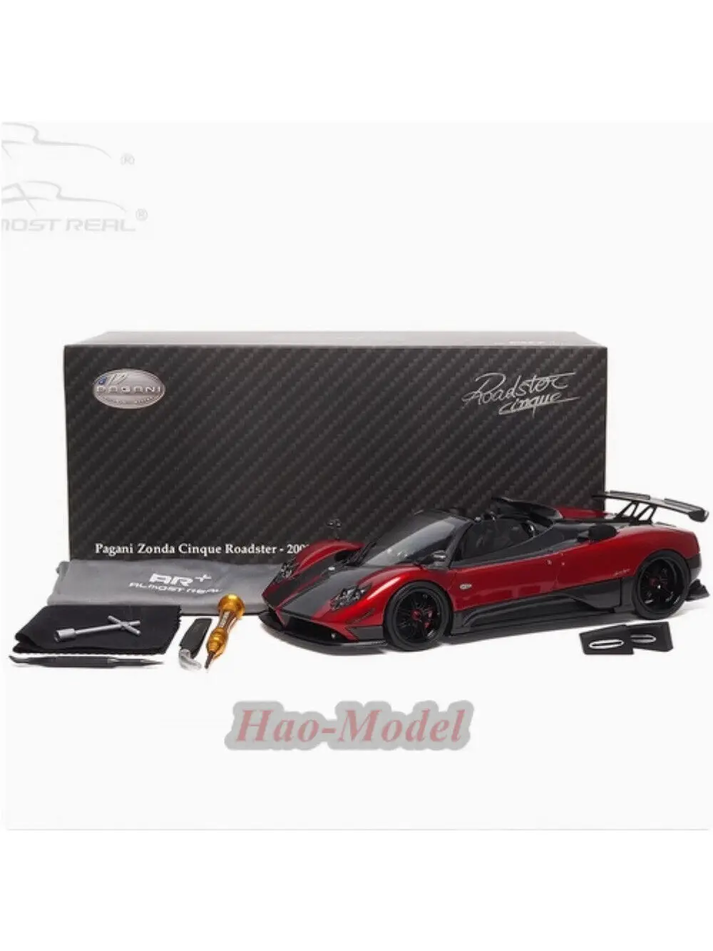 AR 1/18 For Pagani Zonda Cinque Roadster 2009 Alloy Diecast Car Model Simulation Toys Birthday Gifts Hobby Display Collection