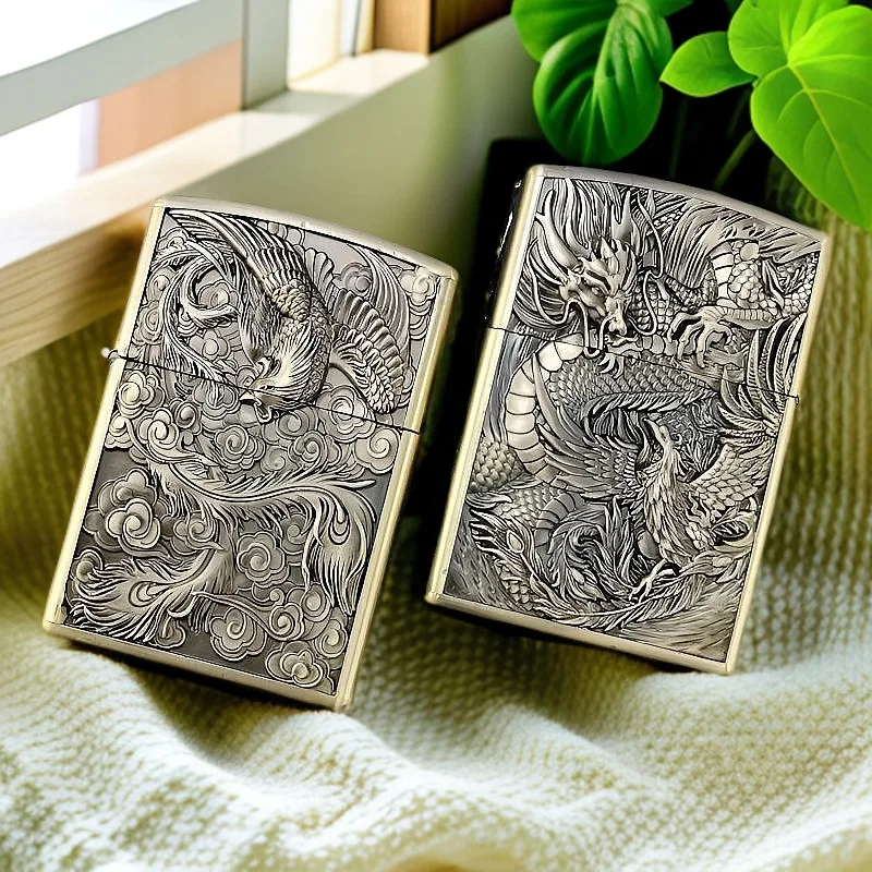 

2026 New Retro Classic Relief Metal Lighter - Windproof High-end Men's Cigarette Accessory Beautiful Gift