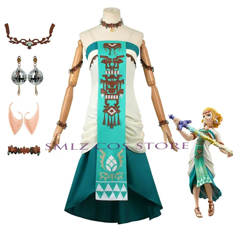 Anime Cosplay Costume pour femme, accessoires de robe de princesse, ensemble d'accessoires de perruque, costume de fête d'Halloween