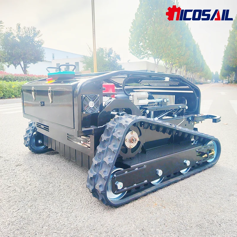 

Customized 800mm cutting width tracked lawn mower remote control lawn mower with CE EPA certification