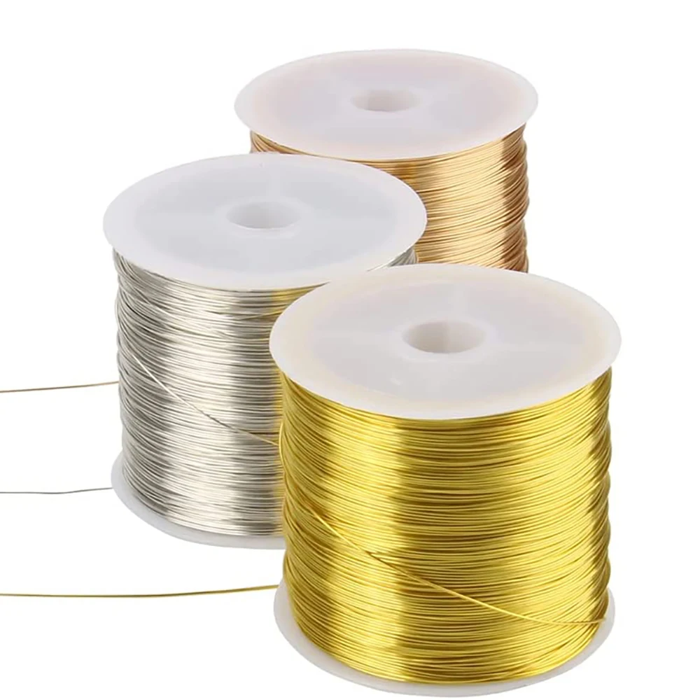 100M/Roll 0.3/0.4mm Thin Copper Wire Metal Beading Wire for DIY Hairclip Earring Jewelry Making Handmade Winding Craft Materials