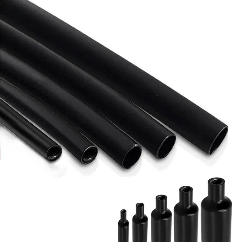 30.5cm Φ1.6mm-Φ19.1m 3:1 Ratio Heat Shrink Tubing 22pcs Dual Wall Adhesive Lined Shrinkable Wire Wrap Tube Waterproof Black Red
