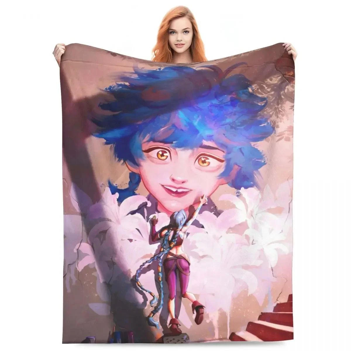 Jinx Painting A Mural Of Isha Blanket Arcane Flannel Novelty Breathable Throw Blankets for Bedspread Winter