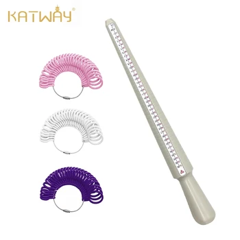 KATWAY Professional Ring Sizer Measuring Gauge Mandrel Stick Finger Tool For Jewelry Making Perimeter Size For DIY Tools Set