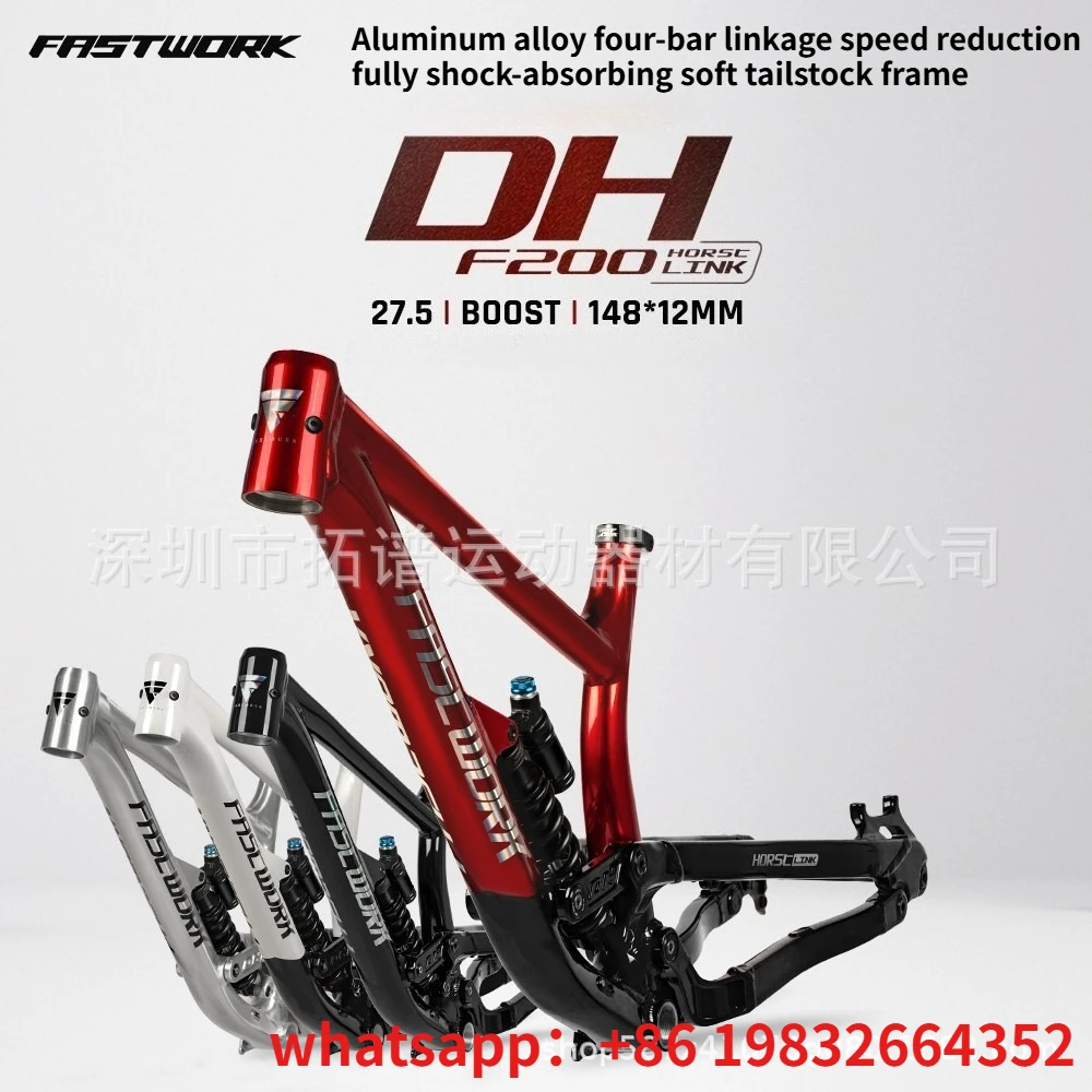 

Новая горная рама 2026 года для двухподвесного велосипеда DH, алюминиевая, 27.5 дюймов, ход задней подвески 200 мм, MTB рама Boost 12x148 мм