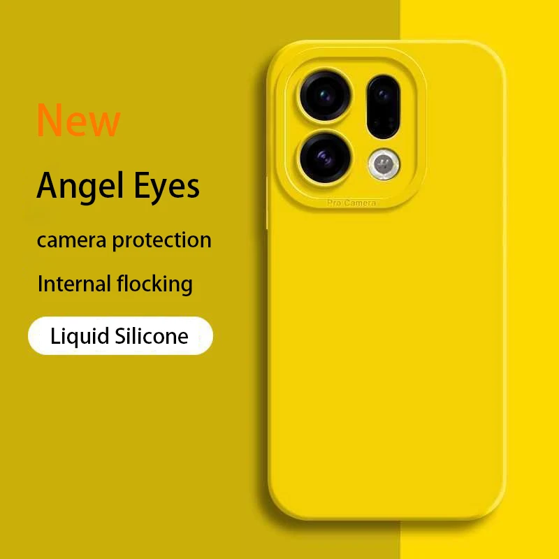 Square Angel Eyes Phone Case for OPPO Find X9 X9S Pro Ultra FindX9 5G Lens Protection Soft Liquid Silicone Shockproof Back Cover