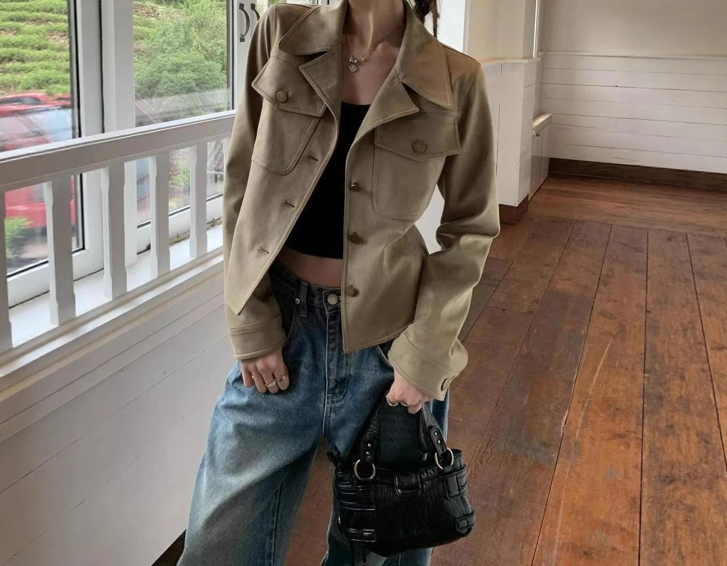 

Vintage Street Coat Women's Autumn Senior Sense Slim and Thin Short Jacket Top