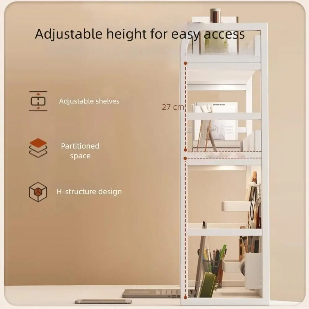 Creative Metal Tabletop Shelving Multi-layer Hole Board Design Bookshelf Freely Combined 2-Tier Shelving Computer Desk