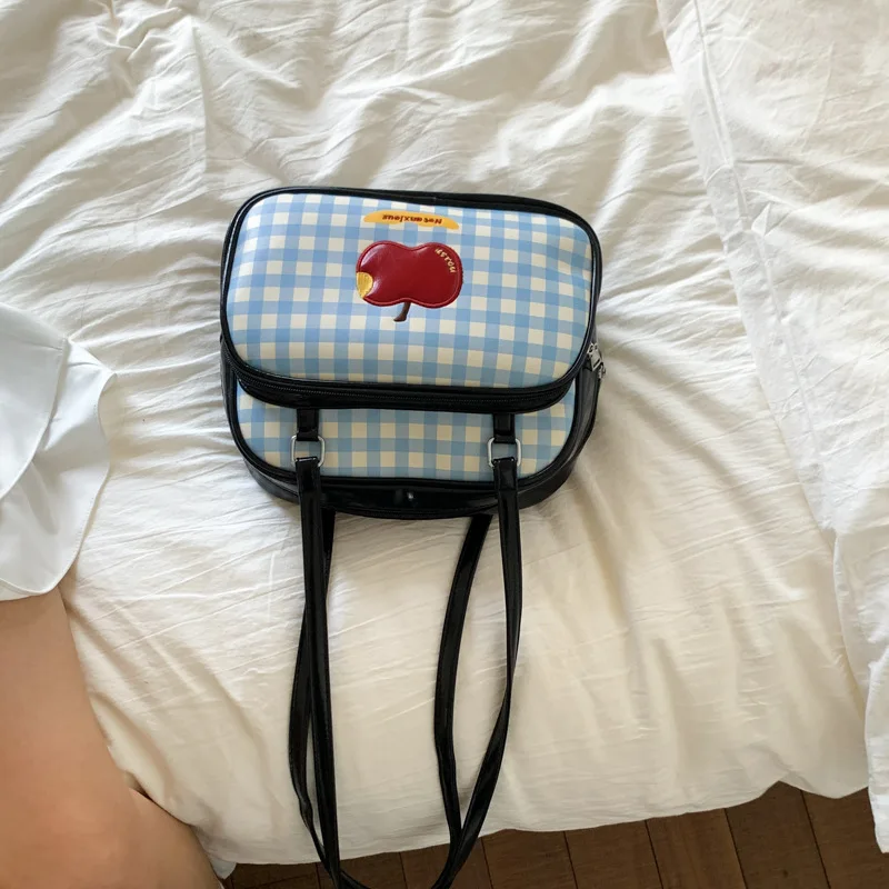 Girl's Cute Apple Backpack Versatile Students Commuting Sweet Style Casual Cute Single Shoulder Crossbody Bag Korean Version Bag