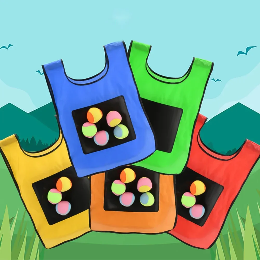 Sticky Ball Vest Toy Children Outdoor Sports Toys Physical Exercise Game Props Parent-child Interaction Safe For Kids Gifts