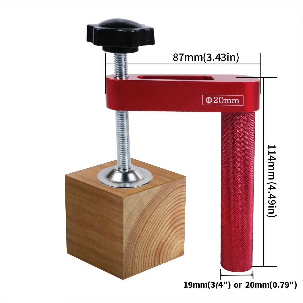 1PC Dog Hole Clamp 19mm / 20mm Woodworking Bench Stop Bench Dog Clamp Aluminum Alloy Desktop Fixed Clip - Hold Down Clamps