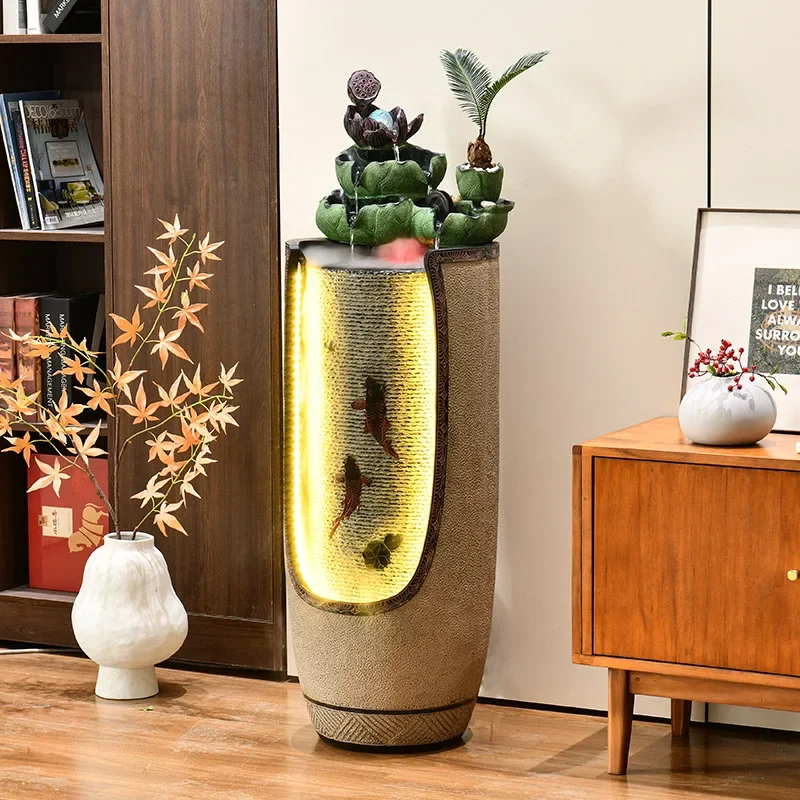 

FG-*Light luxury lotus leaf flowing water fountain circulating water landscape office living room decorative water feature ornam