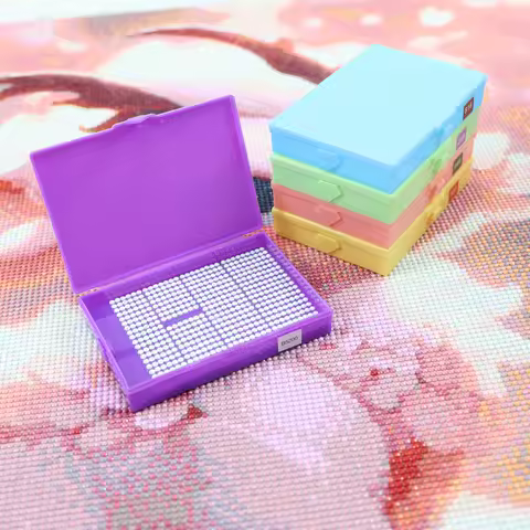 1 Set Small Diamond Painting Tool Tray Kits Box Dividing Diamond Embroidery Pen Nail Art Beading Plates Cross Stitch Storge
