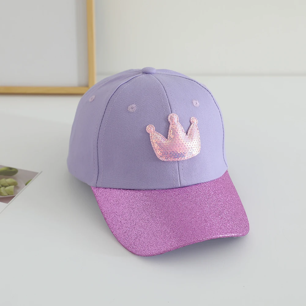 Girls Adjustable Baseball Cap Kids Cartoon Cute Crown Princess Hat Summer Outdoor UV Protection Beach Sun Cap Baby 3-8Years Old 4