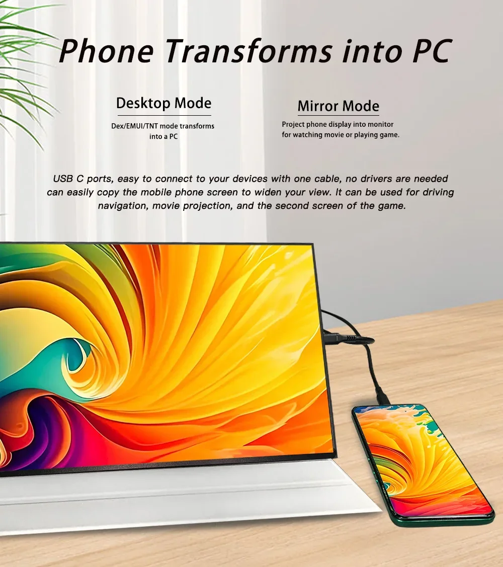 USB Type-C Touchscreen Ultrawide UHD 18.5 18 17 16 15.6 14 13.3 12.5 11.6 Laptop Screen Extender Portable PC 4K for PC