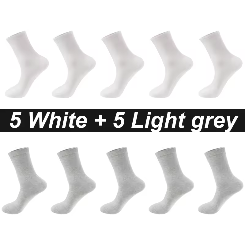 10Pairs/Lot Men Combed Cotton Socks Black Casual Business Breathable High Quality Man Sock New For Male Plus Size EU38-48 - Image 12