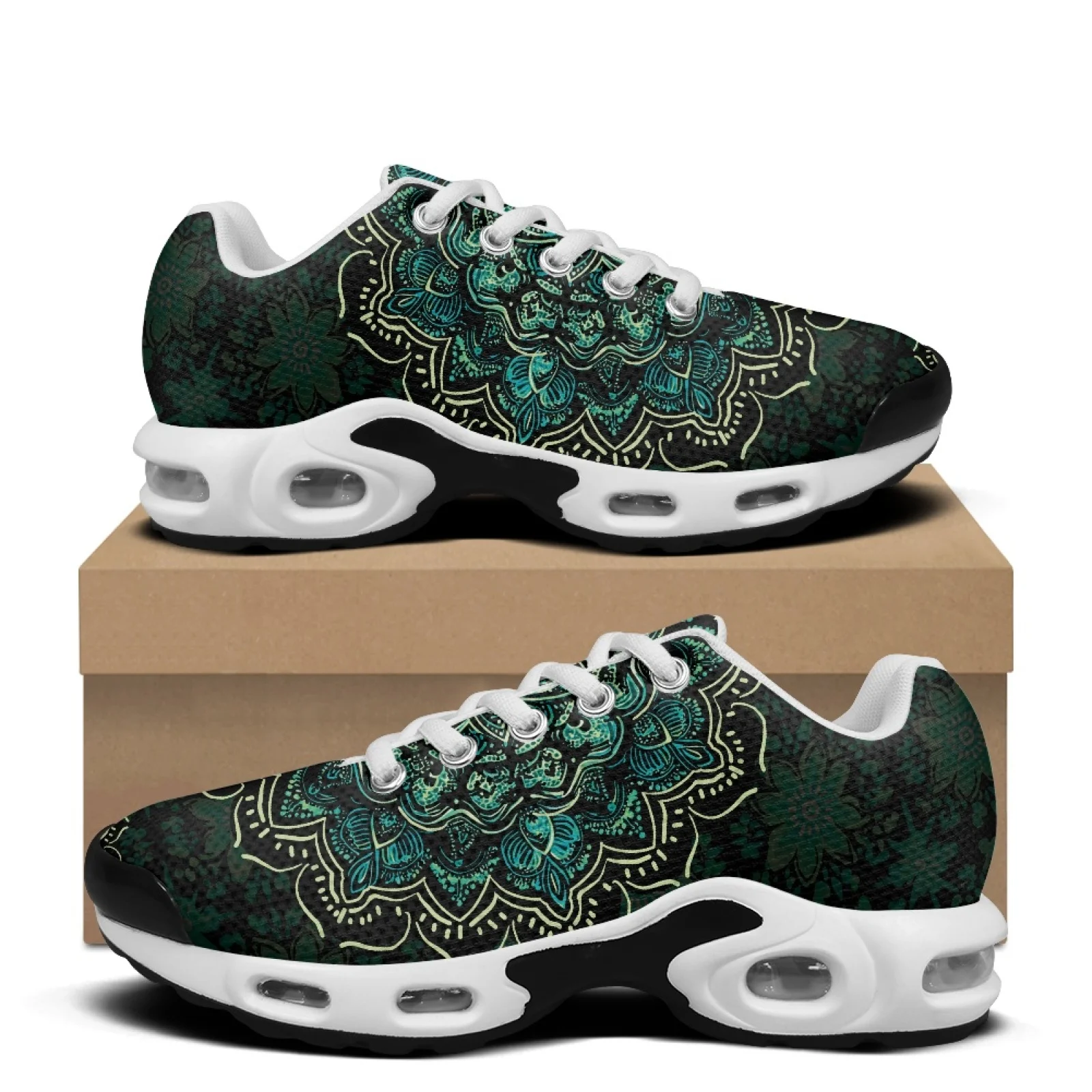 XIXIRIMIDO Air Cushion Sneaker Women's Running Shoe Nurse Shoes Men's Sneakers and Casual Shoes Tenis Feminino Mandala Flower